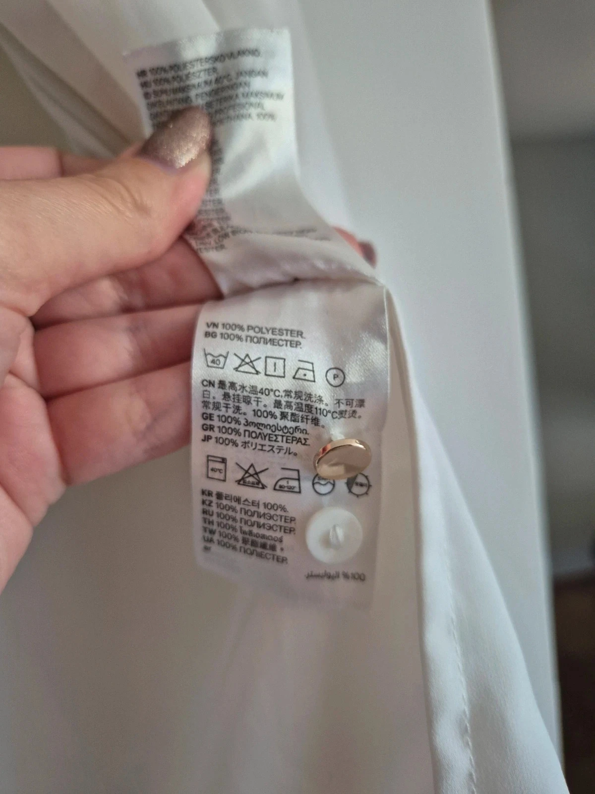 Chemise manches longues blanche 38 H&M – photo 5